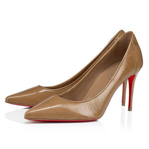 Christian Louboutin Sporty Kate 85 Lionne Beige Patent Classic Heel Pump 40